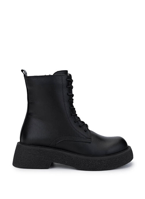 Tamer Tanca Kadın Hakiki Deri Siyah Deri Casual Bot - Görsel 2