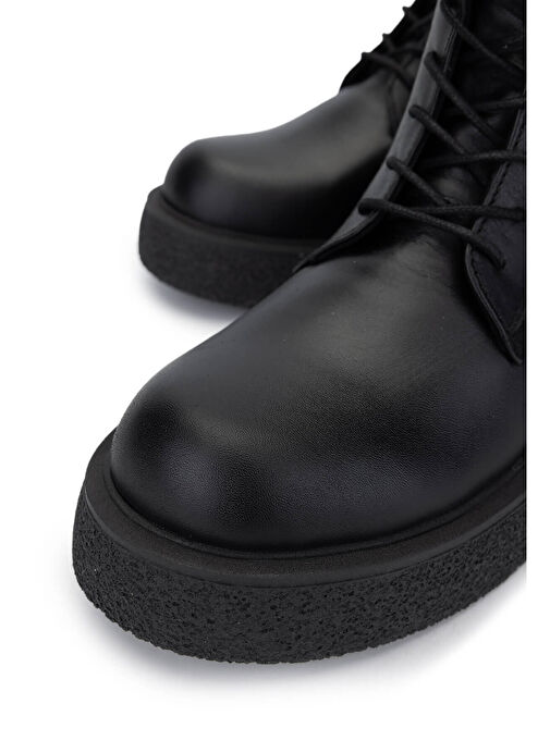 Tamer Tanca Kadın Hakiki Deri Siyah Deri Casual Bot - Görsel 4