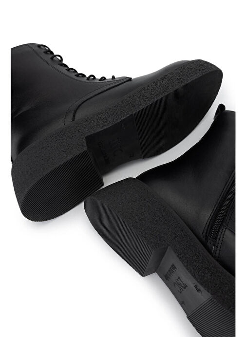 Tamer Tanca Kadın Hakiki Deri Siyah Deri Casual Bot - Görsel 5