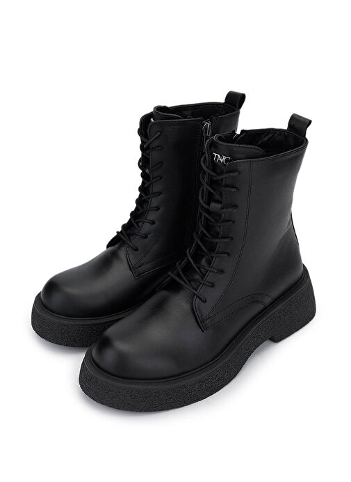 Tamer Tanca Kadın Hakiki Deri Siyah Deri Casual Bot - Görsel 6