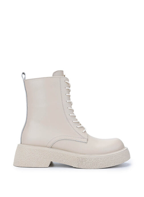 Tamer Tanca Kadın Hakiki Deri Bej Casual Bot - Görsel 2