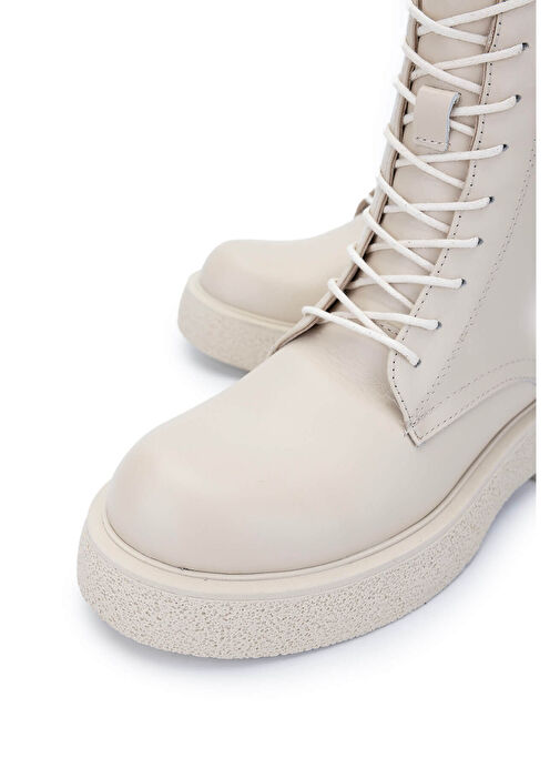 Tamer Tanca Kadın Hakiki Deri Bej Casual Bot - Görsel 4