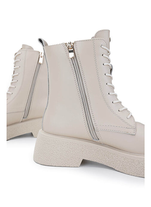 Tamer Tanca Kadın Hakiki Deri Bej Casual Bot - Görsel 5