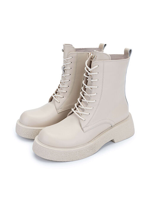 Tamer Tanca Kadın Hakiki Deri Bej Casual Bot - Görsel 7