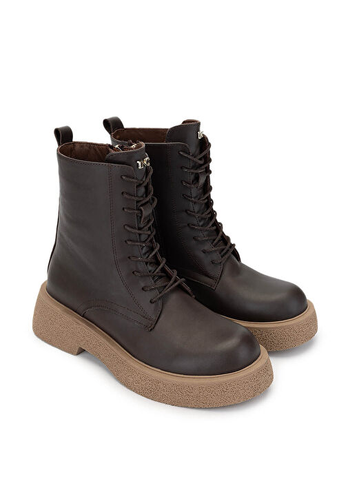 Tamer Tanca Kadın Hakiki Deri Kahverengi Casual Bot - Görsel 3