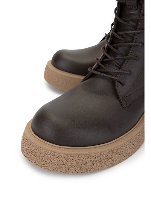 Tamer Tanca Kadın Hakiki Deri Kahverengi Casual Bot - Görsel 4