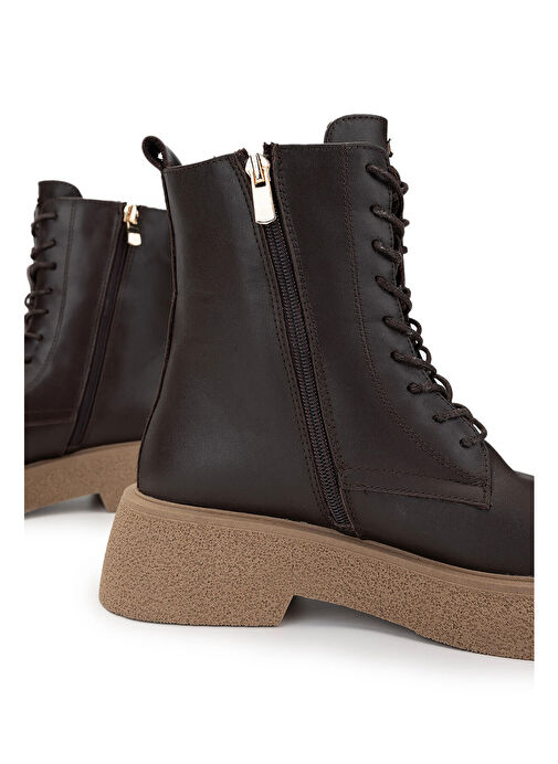 Tamer Tanca Kadın Hakiki Deri Kahverengi Casual Bot - Görsel 5