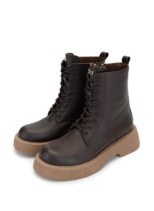Tamer Tanca Kadın Hakiki Deri Kahverengi Casual Bot - Görsel 7