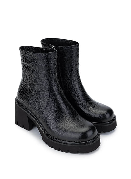 Tamer Tanca Kadın Hakiki Deri Siyah Floter Casual Bot - Görsel 3