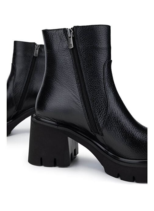 Tamer Tanca Kadın Hakiki Deri Siyah Floter Casual Bot - Görsel 5