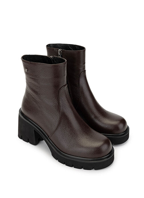 Tamer Tanca Kadın Hakiki Deri Kahverengi Casual Bot - Görsel 3