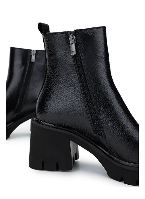 Tamer Tanca Kadın Hakiki Deri Siyah Floter Casual Bot - Görsel 5