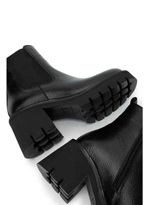 Tamer Tanca Kadın Hakiki Deri Siyah Floter Casual Bot - Görsel 7