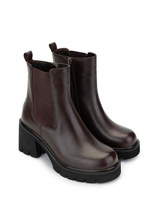 Tamer Tanca Kadın Hakiki Deri Kahverengi Casual Bot - Görsel 3