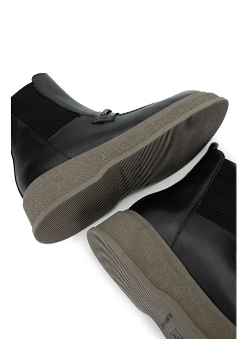 Tamer Tanca Kadın Hakiki Deri Siyah Deri Casual Bot - Görsel 6