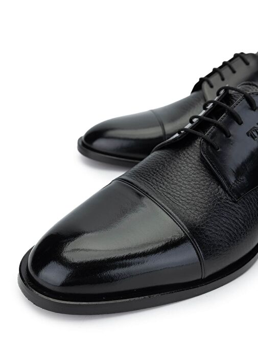 Tamer Tanca Erkek Hakiki Deri Siyah Klasik Ayakkabı - Görsel 4