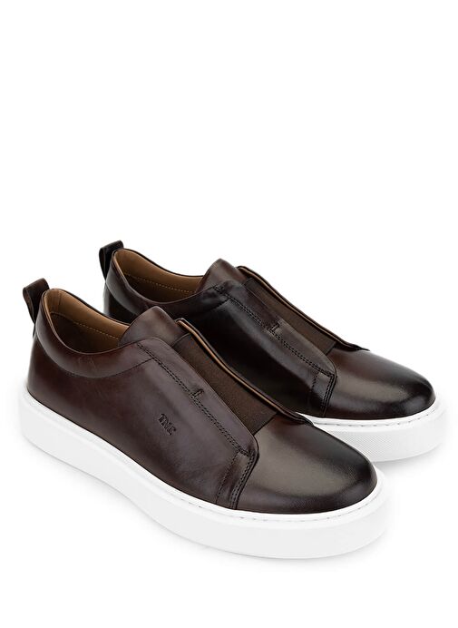 Tamer Tanca Erkek Hakiki Deri Kahverengi Loafer Ayakkabı - Görsel 3