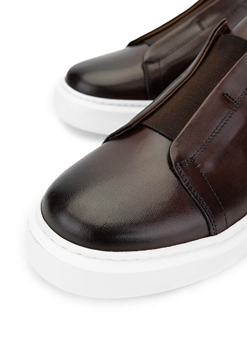 Tamer Tanca Erkek Hakiki Deri Kahverengi Loafer Ayakkabı - Görsel 4