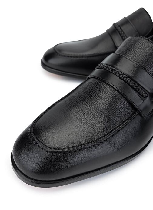 Tamer Tanca Erkek Hakiki Deri Siyah Deri Klasik Ayakkabı - Görsel 4