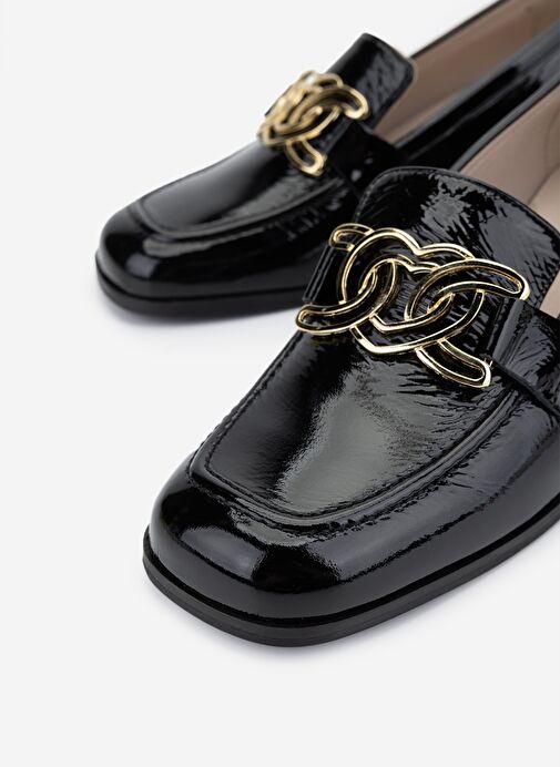 Valmenti Kadın Hakiki Deri Siyah Comfort Ayakkabı - Görsel 4