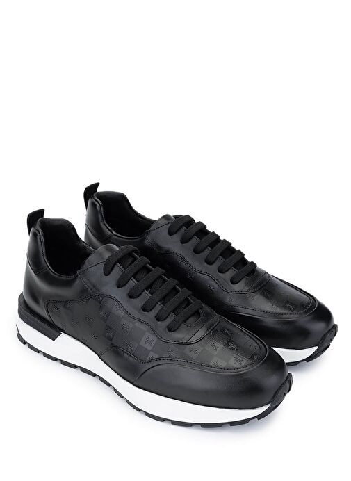 Tamer Tanca Erkek Hakiki Deri Siyah Sneakers & Spor Ayakkabı - Görsel 3