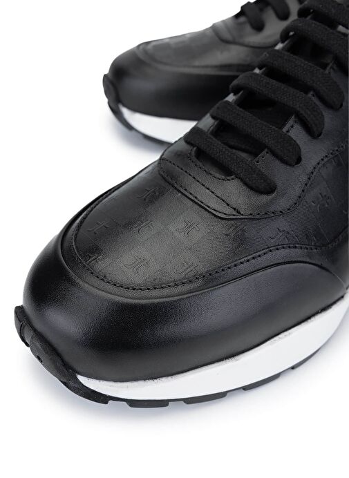 Tamer Tanca Erkek Hakiki Deri Siyah Sneakers & Spor Ayakkabı - Görsel 4
