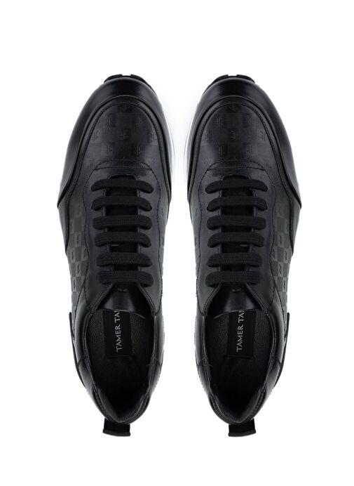 Tamer Tanca Erkek Hakiki Deri Siyah Sneakers & Spor Ayakkabı - Görsel 6
