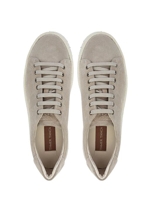Tamer Tanca Erkek Hakiki Deri Bej Süet Sneakers & Spor Ayakkabı - Görsel 6