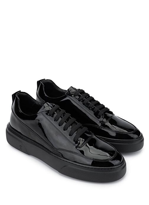 Tamer Tanca Erkek Hakiki Deri Siyah Rugan Sneakers & Spor Ayakkabı - Görsel 3