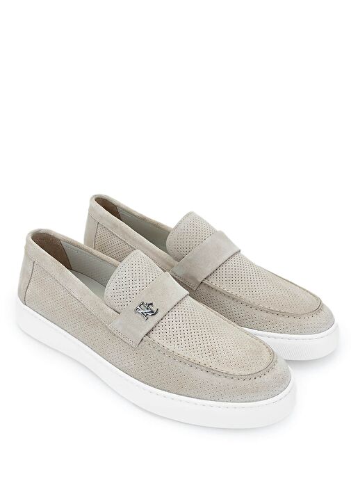 Tamer Tanca Erkek Hakiki Deri Bej Loafer Ayakkabı - Görsel 3