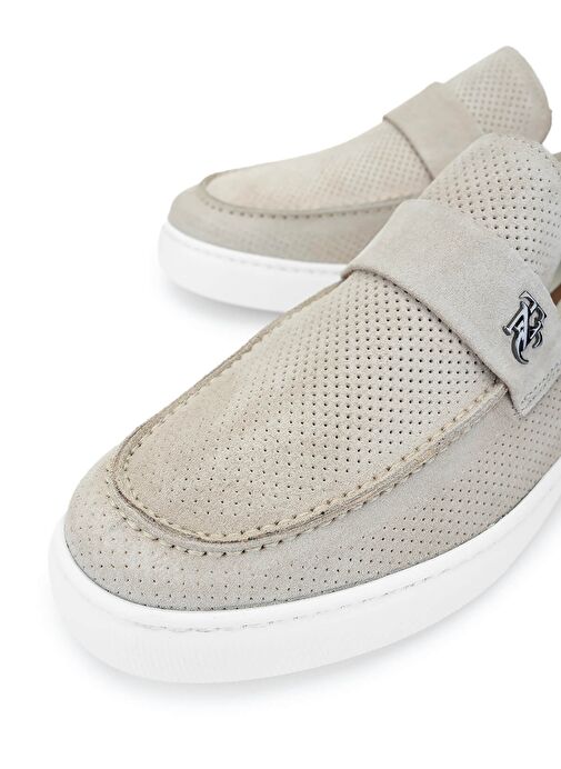 Tamer Tanca Erkek Hakiki Deri Bej Loafer Ayakkabı - Görsel 4