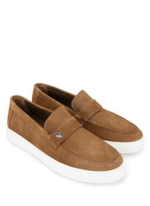 Tamer Tanca Erkek Hakiki Deri Taba Süet Loafer Ayakkabı - Görsel 3