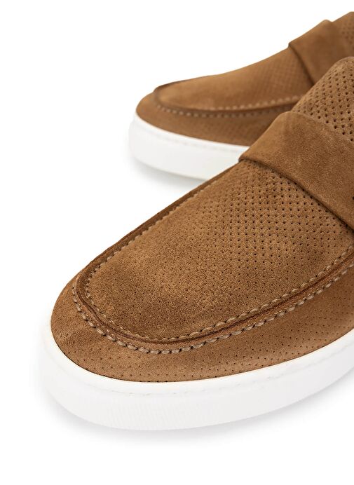 Tamer Tanca Erkek Hakiki Deri Taba Süet Loafer Ayakkabı - Görsel 4