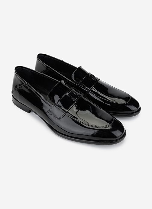 Valmenti Erkek Hakiki Deri Siyah Rugan Klasik Ayakkabı - Görsel 3