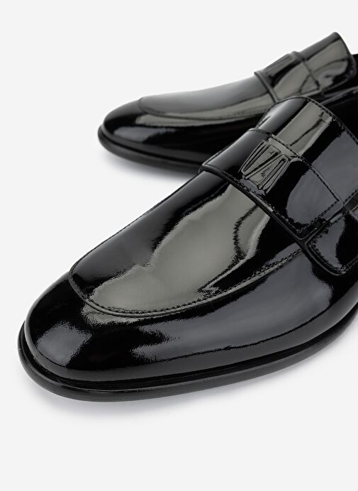 Valmenti Erkek Hakiki Deri Siyah Rugan Klasik Ayakkabı - Görsel 4