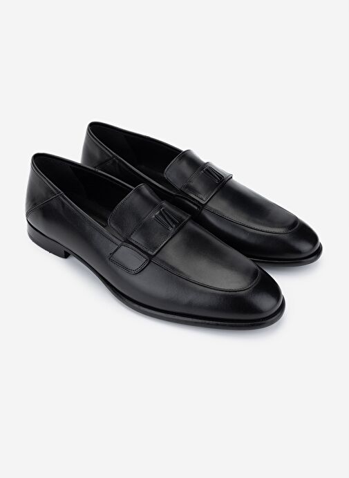 Valmenti Erkek Hakiki Deri Siyah Analin Klasik Ayakkabı - Görsel 3