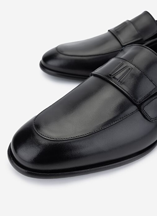 Valmenti Erkek Hakiki Deri Siyah Analin Klasik Ayakkabı - Görsel 4