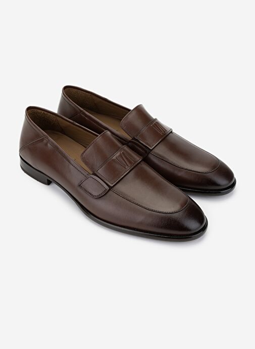 Valmenti Erkek Hakiki Deri Kahverengi Klasik Ayakkabı - Görsel 3