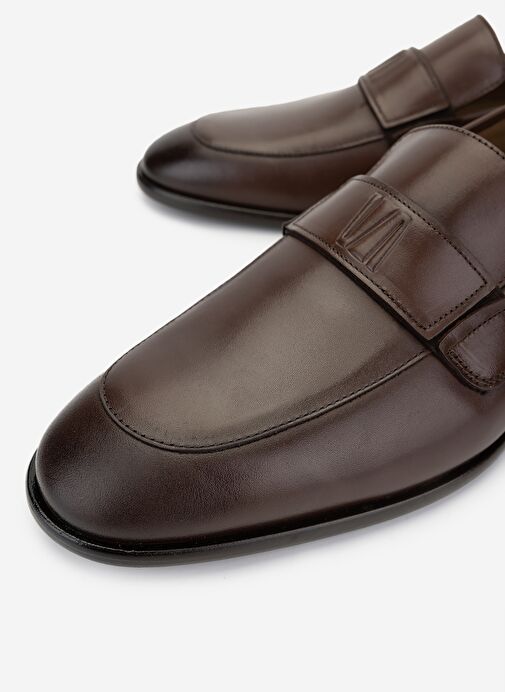 Valmenti Erkek Hakiki Deri Kahverengi Klasik Ayakkabı - Görsel 4