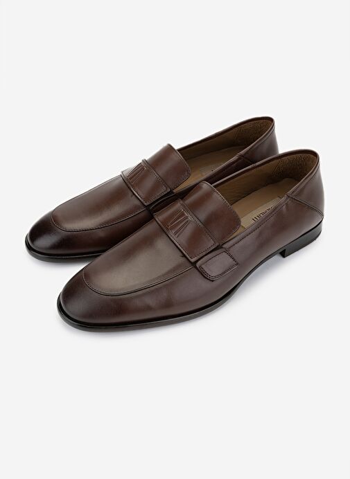 Valmenti Erkek Hakiki Deri Kahverengi Klasik Ayakkabı - Görsel 6