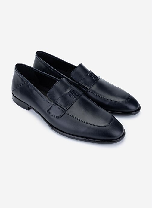 Valmenti Erkek Hakiki Deri Lacivert Klasik Ayakkabı - Görsel 3