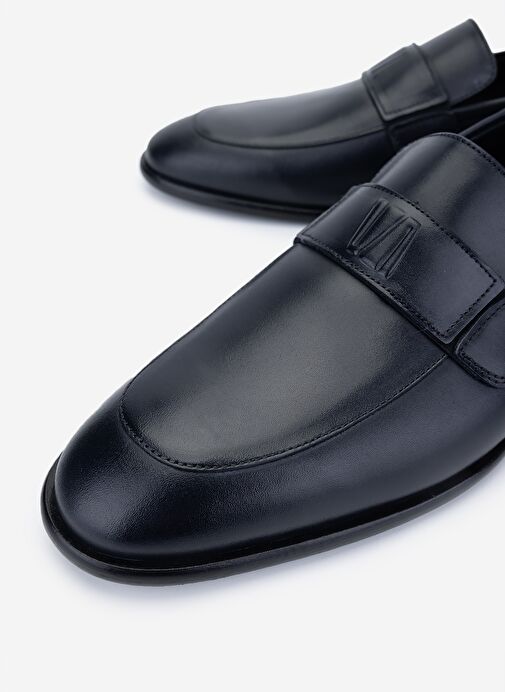 Valmenti Erkek Hakiki Deri Lacivert Klasik Ayakkabı - Görsel 4