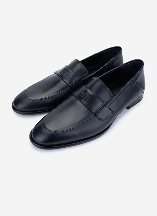 Valmenti Erkek Hakiki Deri Lacivert Klasik Ayakkabı - Görsel 6