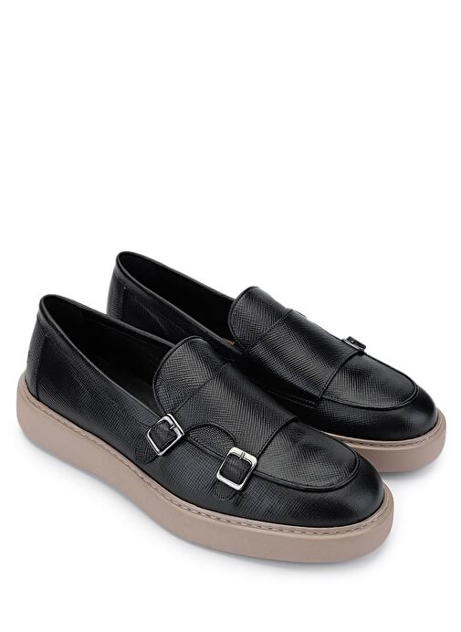 Tamer Tanca Erkek Hakiki Deri Siyah Loafer Ayakkabı - Görsel 3