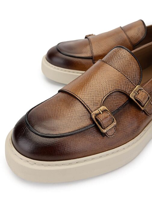 Tamer Tanca Erkek Hakiki Deri Kahverengi Loafer Ayakkabı - Görsel 4