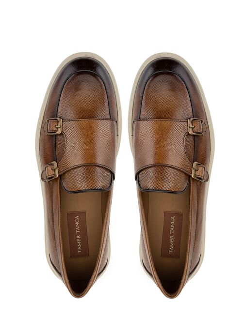 Tamer Tanca Erkek Hakiki Deri Kahverengi Loafer Ayakkabı - Görsel 6