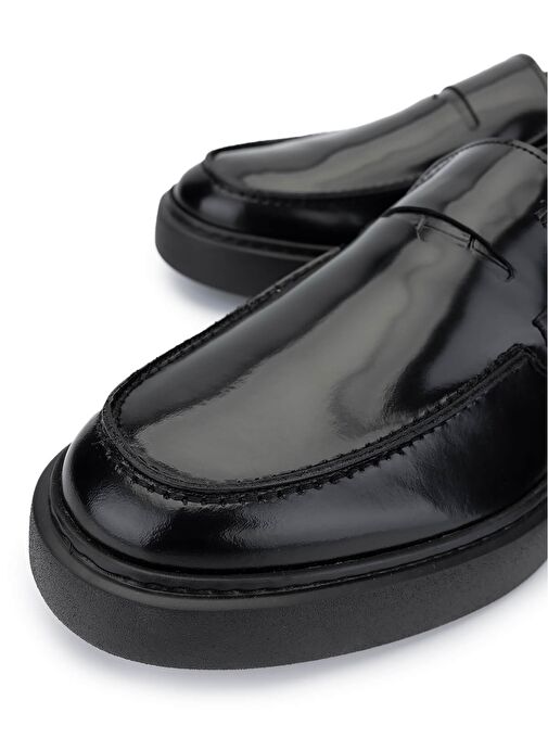 Tamer Tanca Erkek Hakiki Deri Siyah Açma Loafer Ayakkabı - Görsel 4