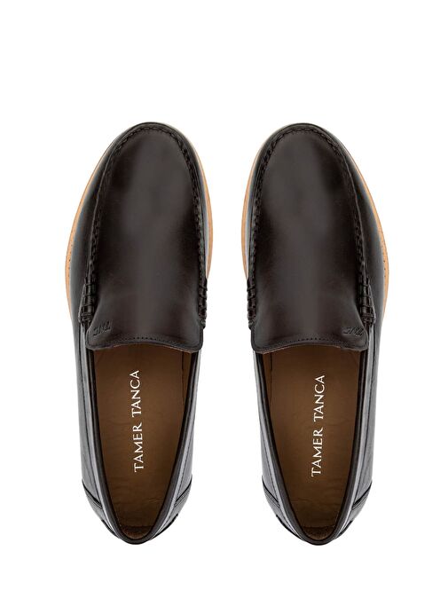 Tamer Tanca Erkek Hakiki Deri Kahverengi Loafer Ayakkabı - Görsel 6