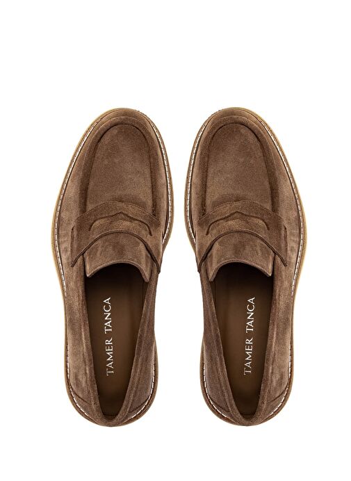 Tamer Tanca Erkek Hakiki Deri Tütün Süet Loafer Ayakkabı - Görsel 6