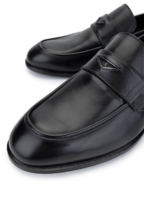 Tamer Tanca Erkek Hakiki Deri Siyah Deri Klasik Ayakkabı - Görsel 4